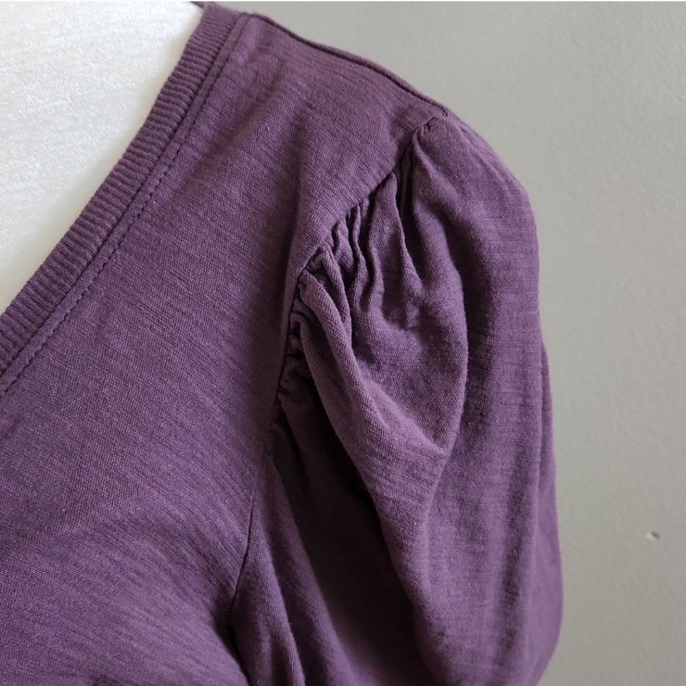 Nation Ltd. Pima Cotton Puff Sleeve Shirt Size L - Picture 4 of 11